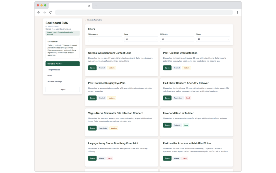 Building an EMS training platform, powered by AI.